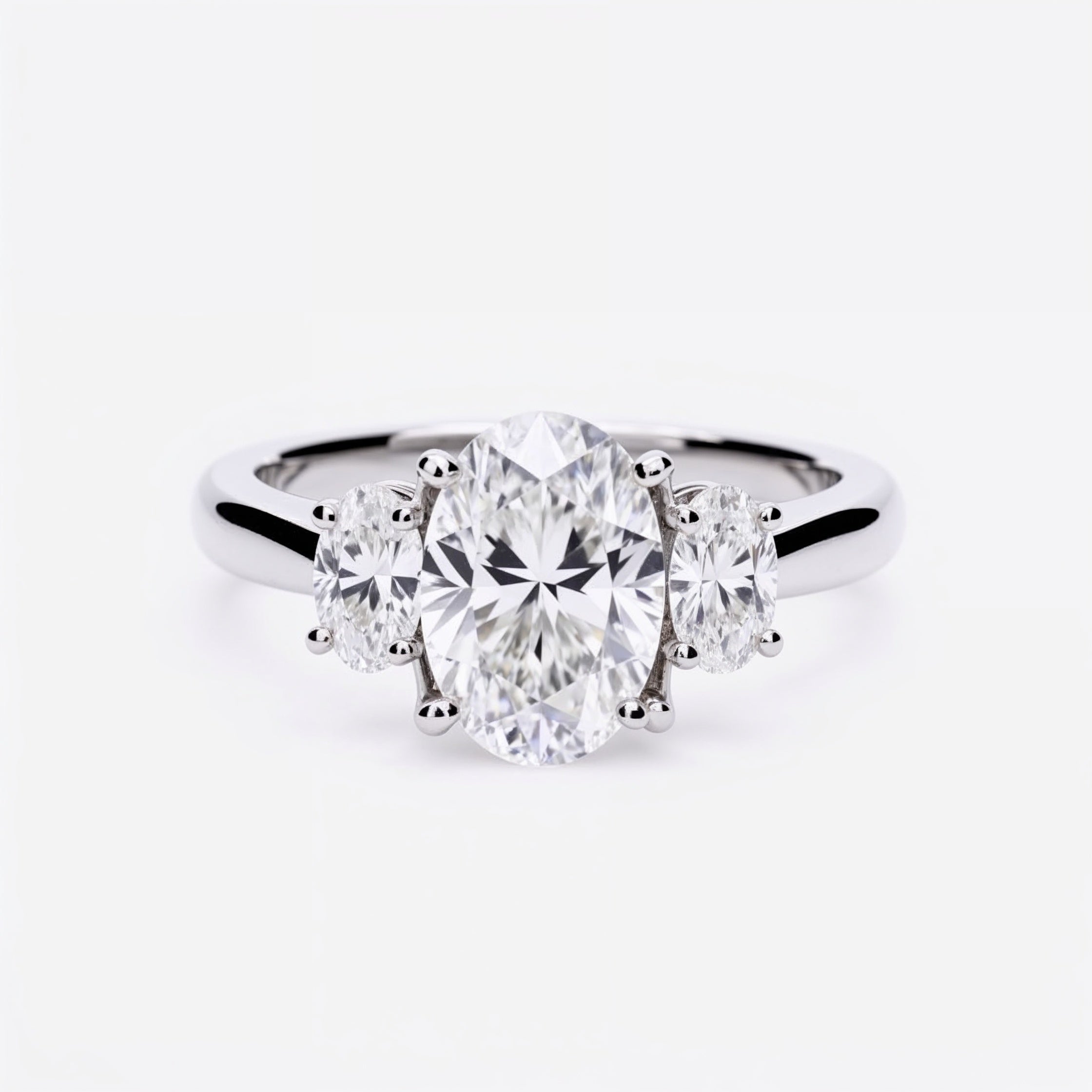 Eternal Oval Cut Trilogy Engagement Ring