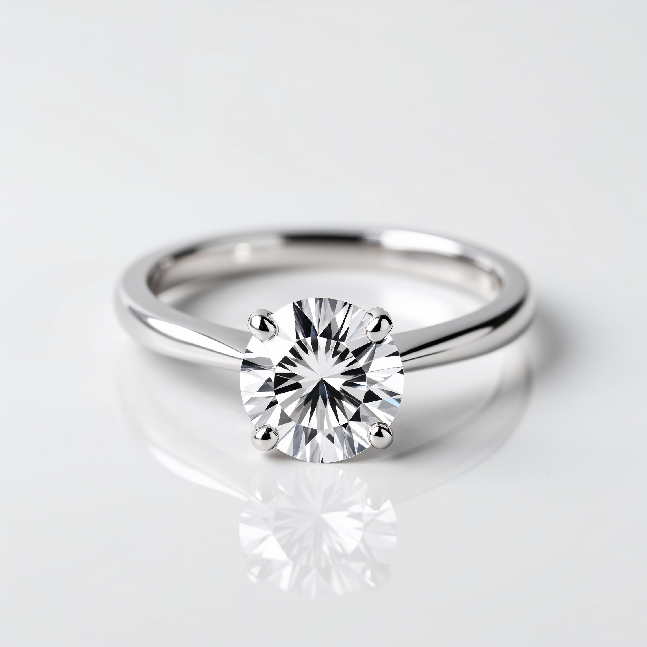 Classic Round Brilliant Cut Solitaire Engagement Ring