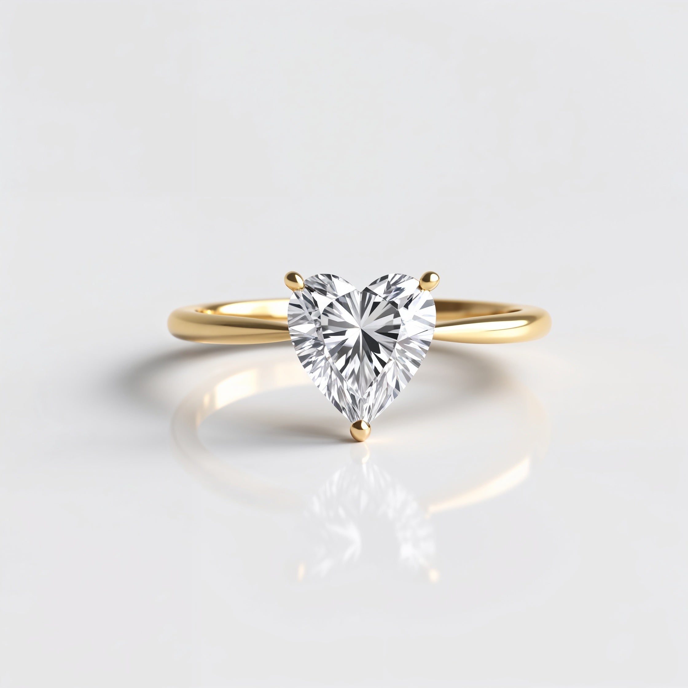 Classic Heart Cut Solitaire Diamond Engagement Ring