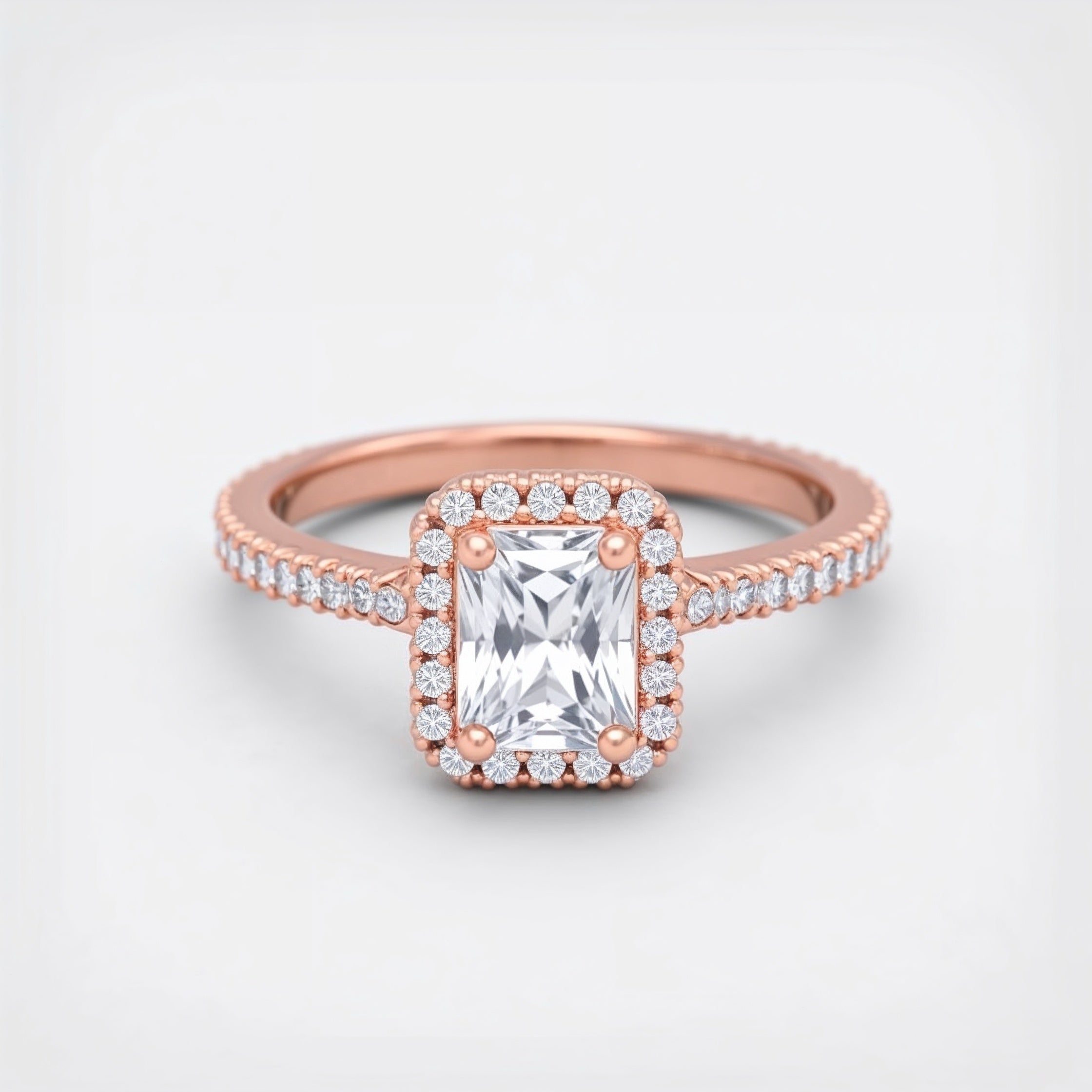 Divine Radiant Cut Halo Engagement Ring
