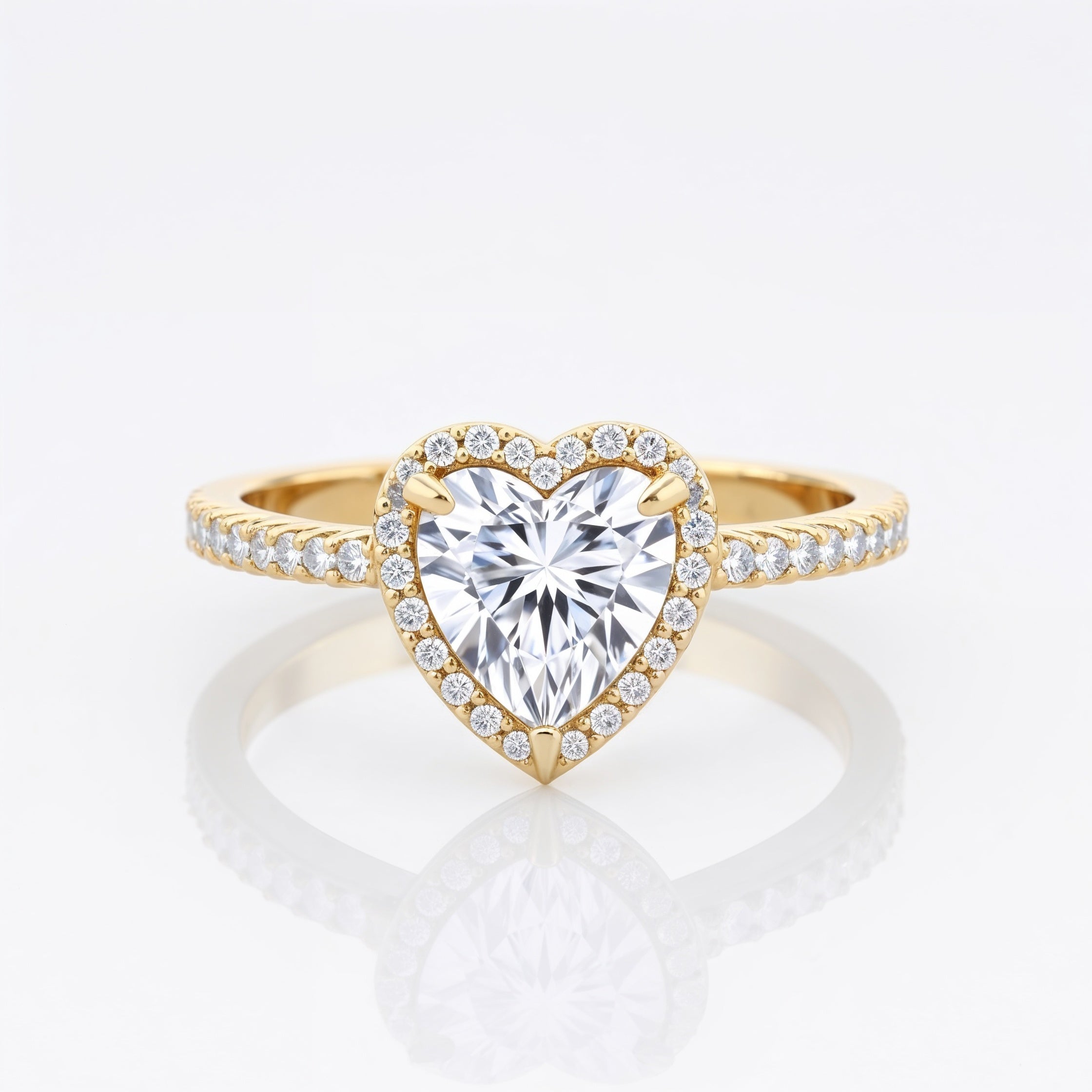 Divine Heart Shaped Halo Engagement Ring