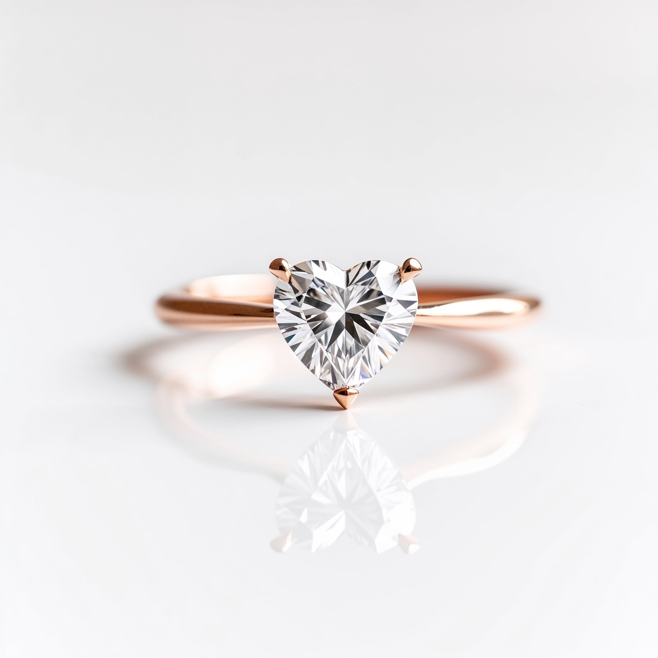Classic Heart Cut Solitaire Diamond Engagement Ring