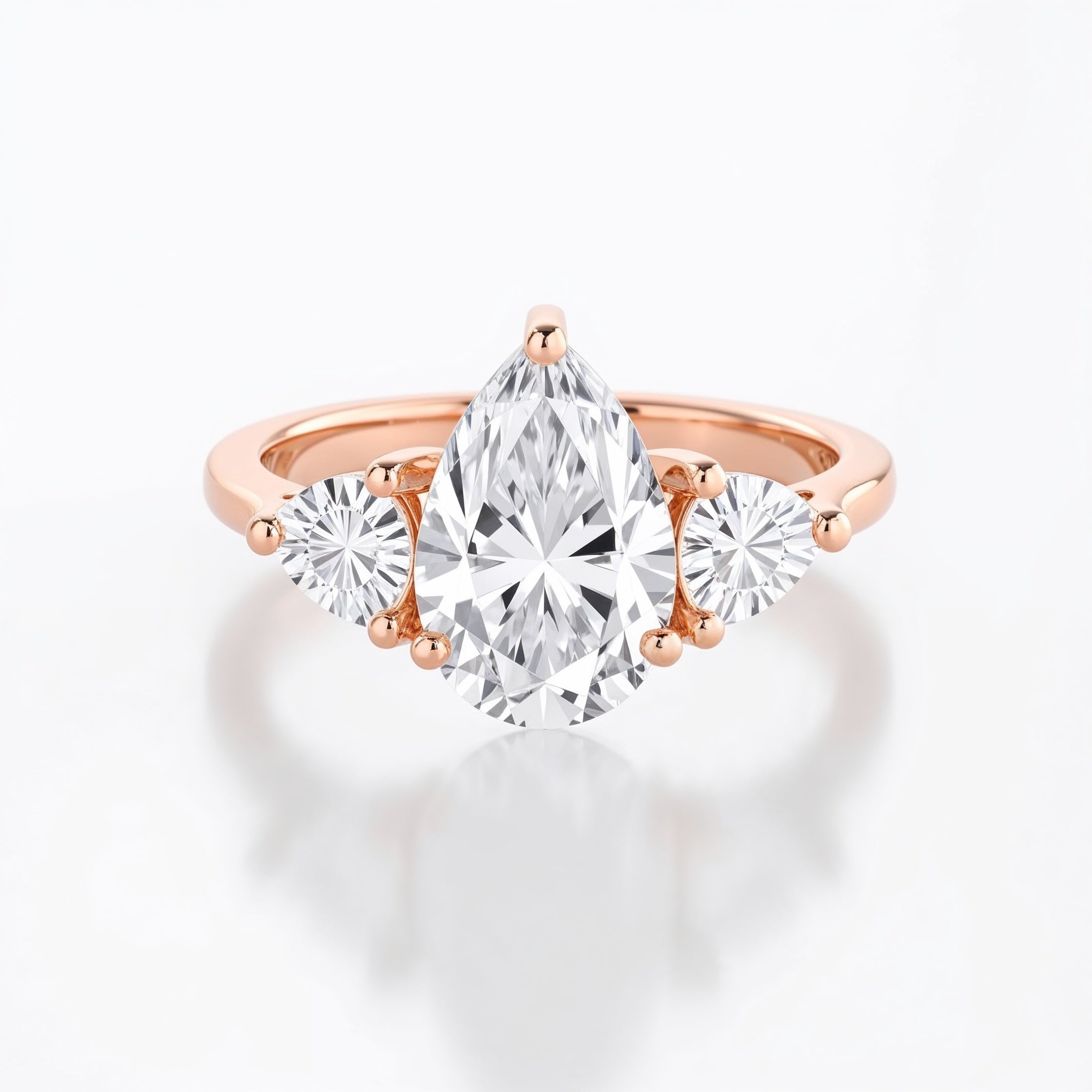 Timeless Pear Cut Trilogy Engagement Ring