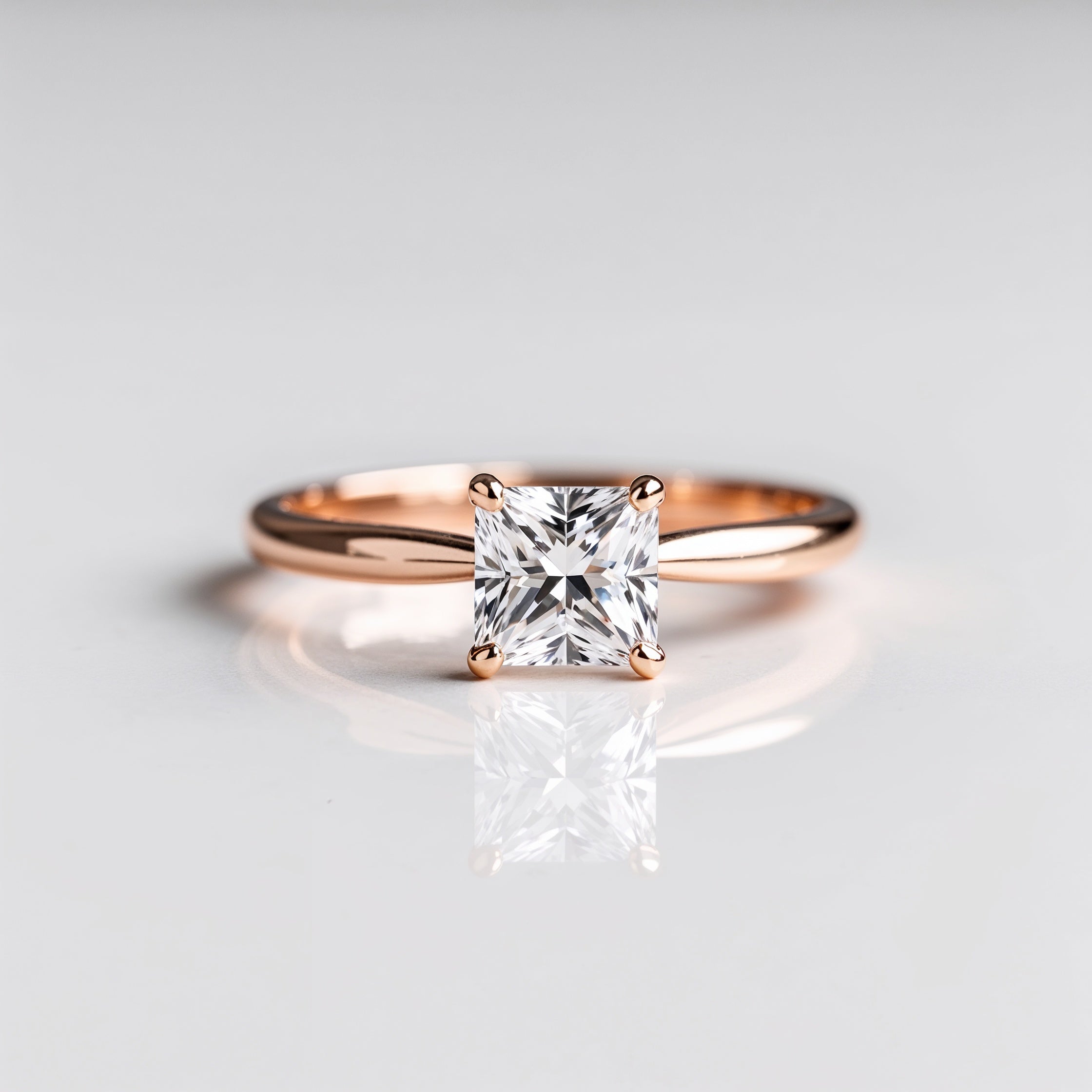 Classic Princess Cut Solitaire Diamond Engagement Ring