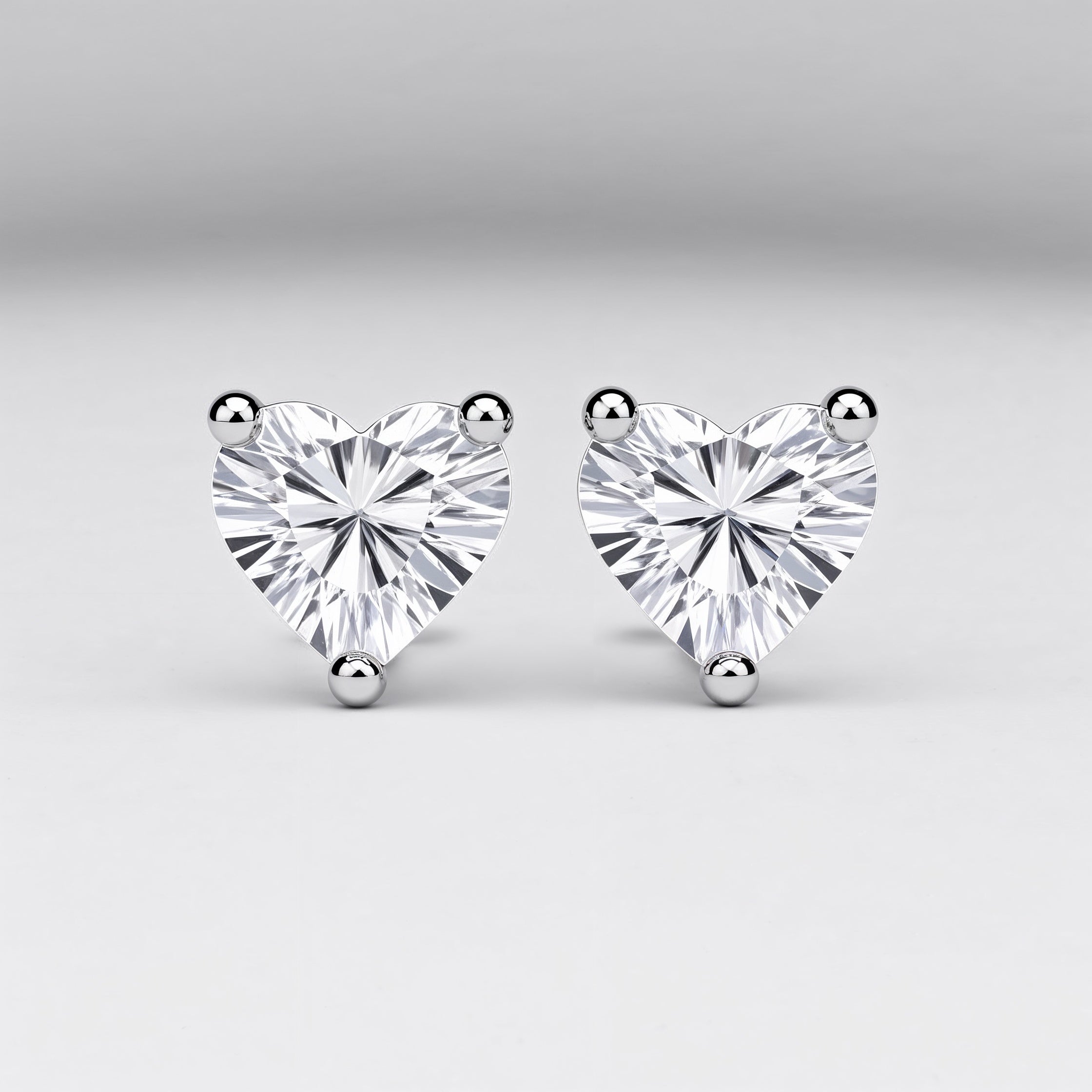 Twilight Heart Lab-Grown Diamond Stud Earrings
