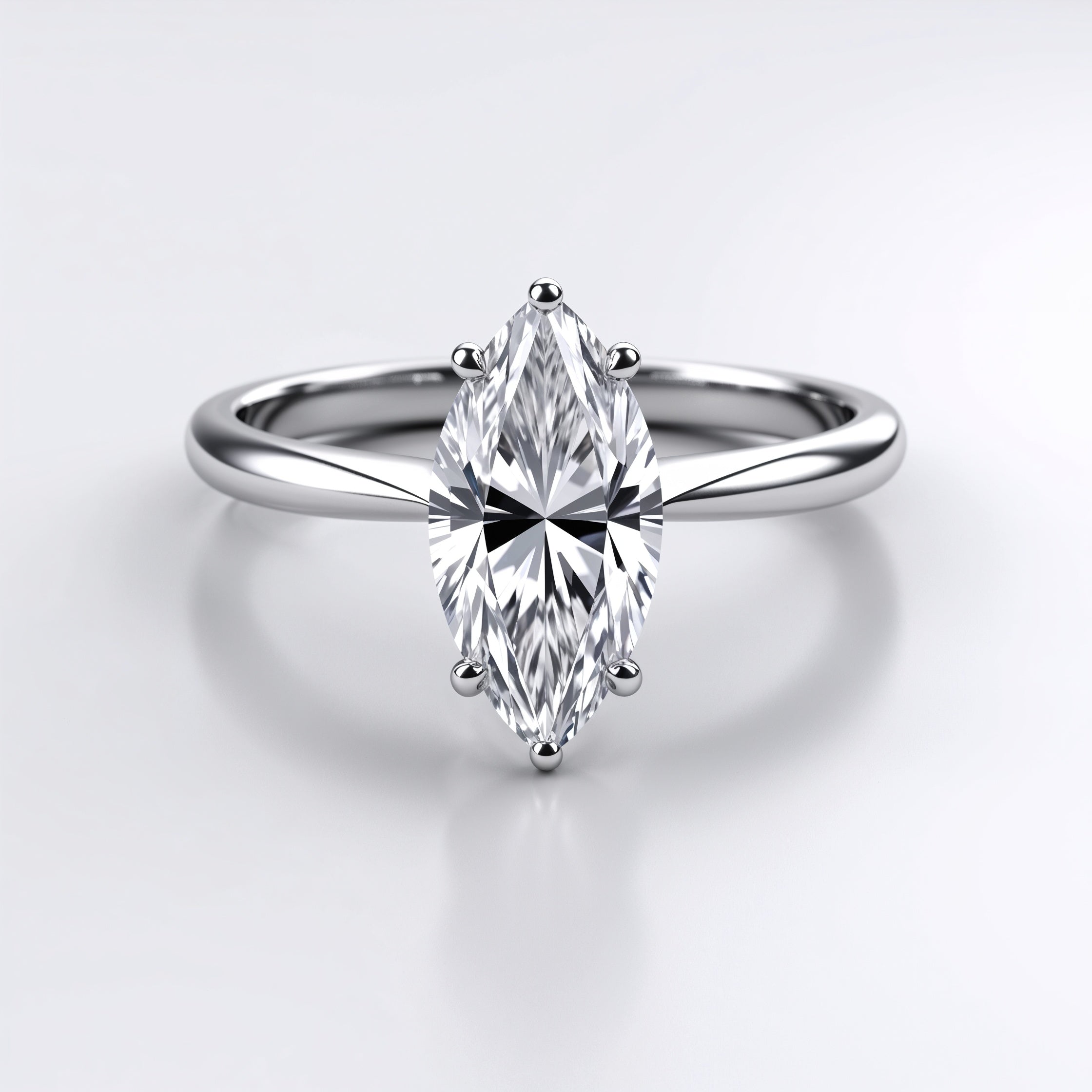 Classic Marquise-Cut Solitaire Engagement Ring