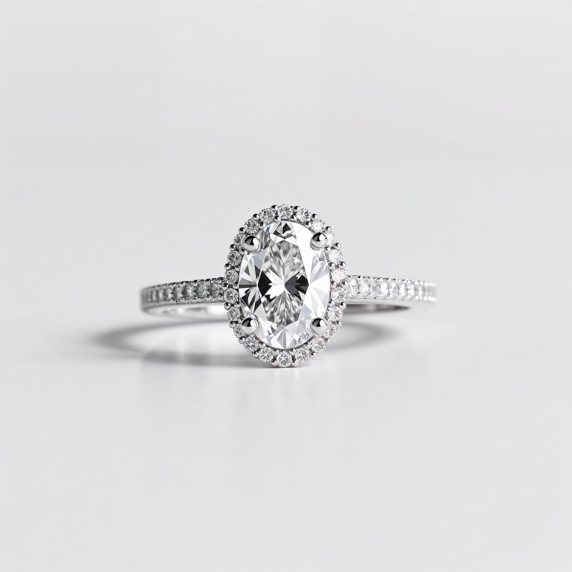 Divine Oval Cut Halo Engagement Ring