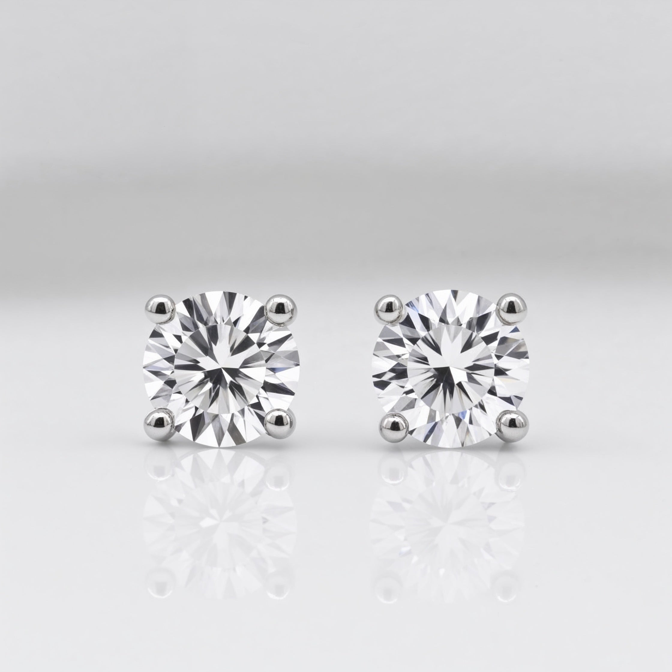 Radiance Round Lab-Grown Diamond Stud Earrings