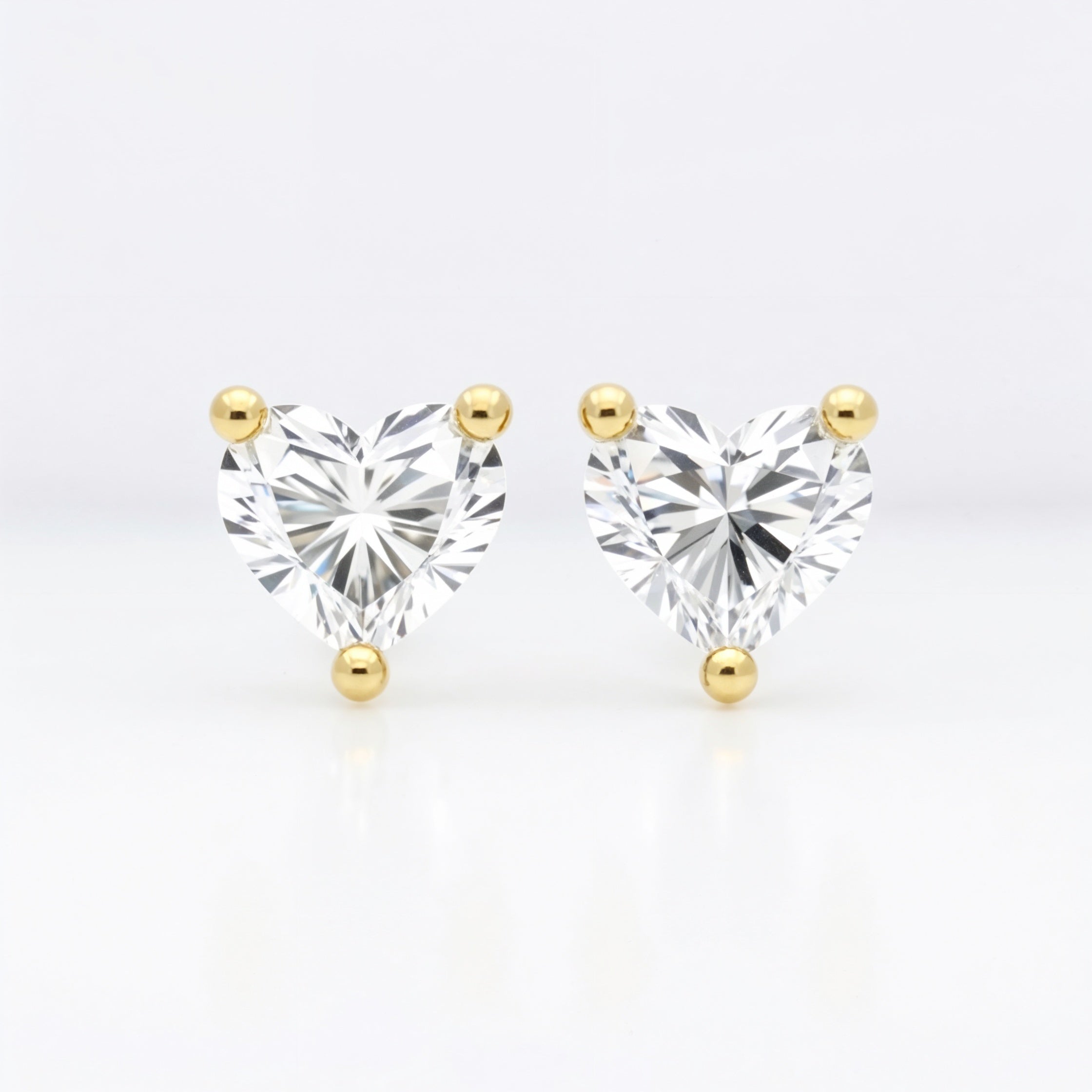 Twilight Heart Lab-Grown Diamond Stud Earrings