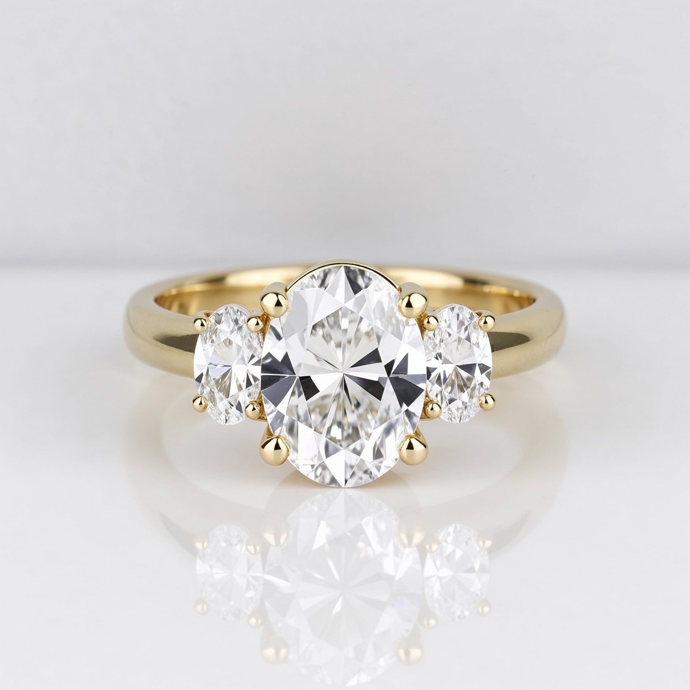 Eternal Oval Cut Trilogy Engagement Ring