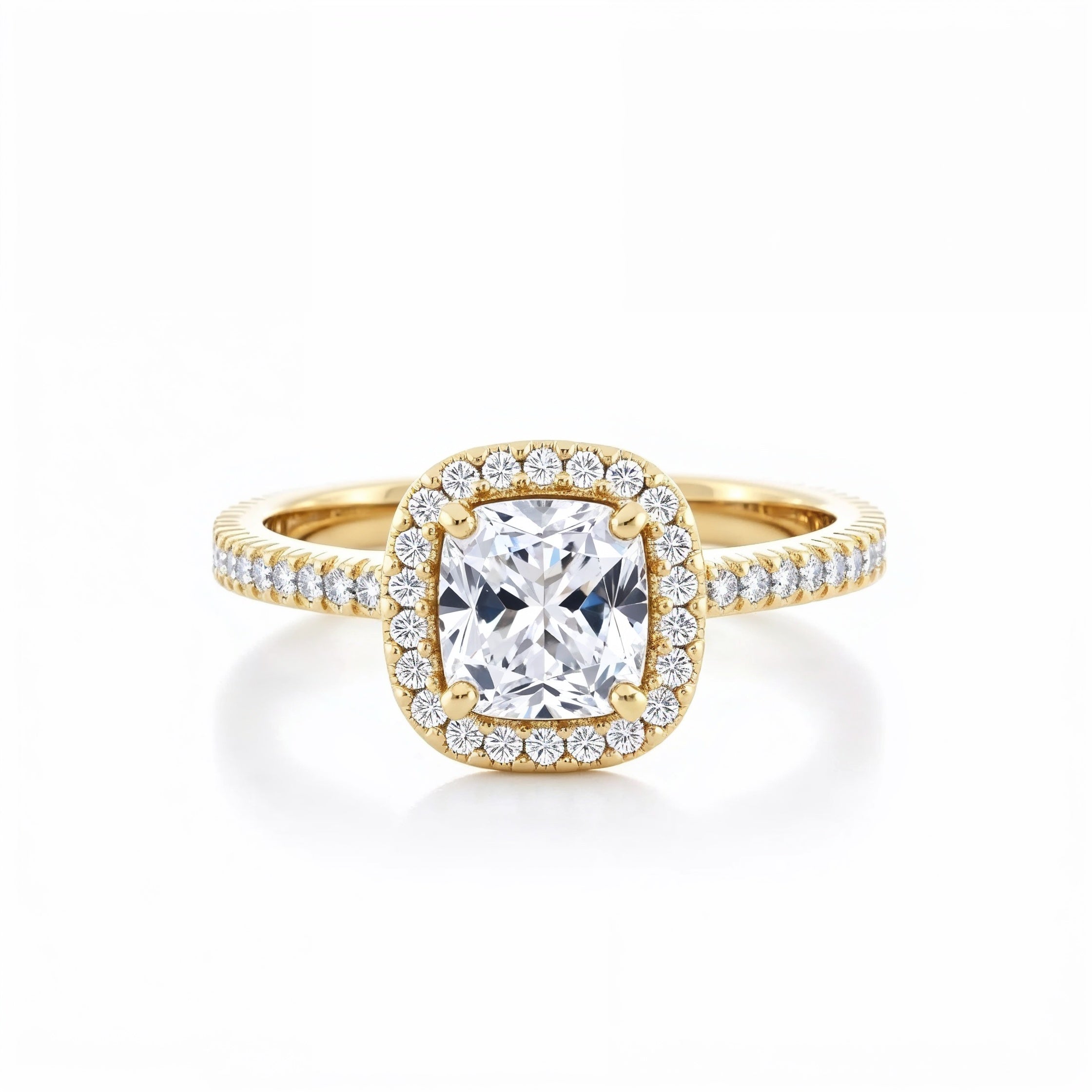 Divine Cushion Cut Halo Engagement Ring