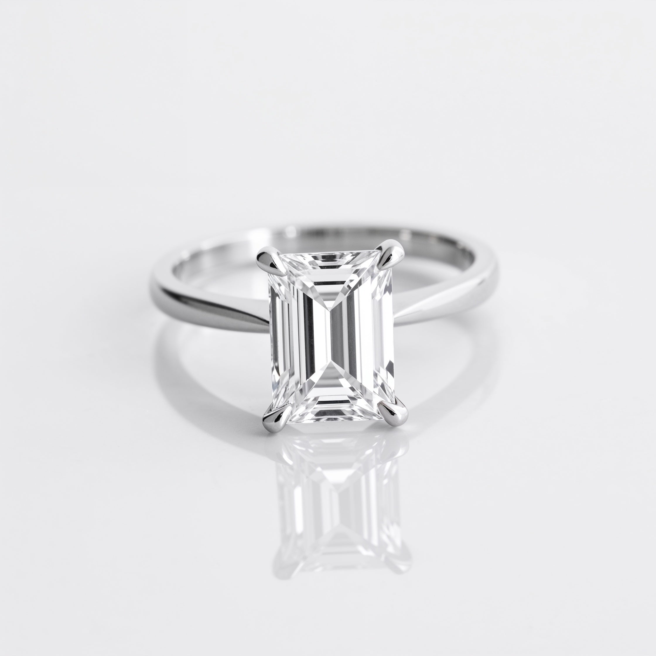 Classic Emerald-Cut Solitaire Engagement Ring