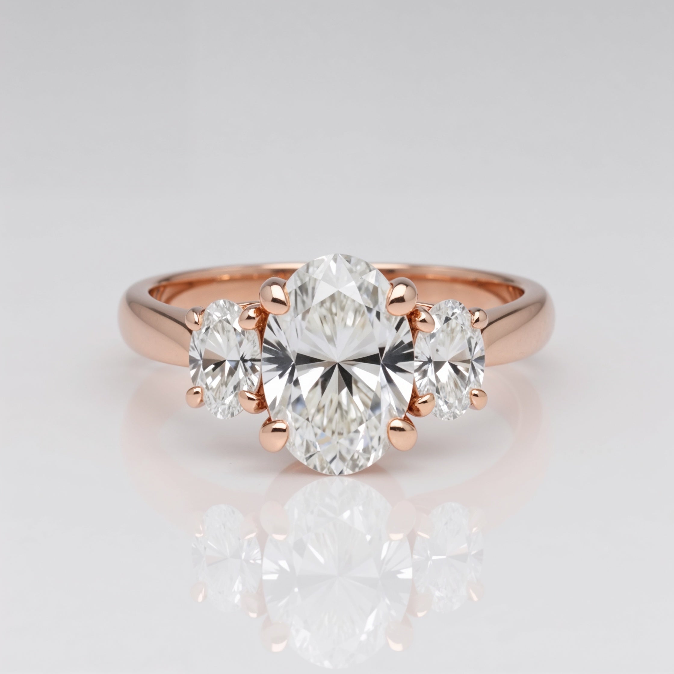 Eternal Oval Cut Trilogy Engagement Ring