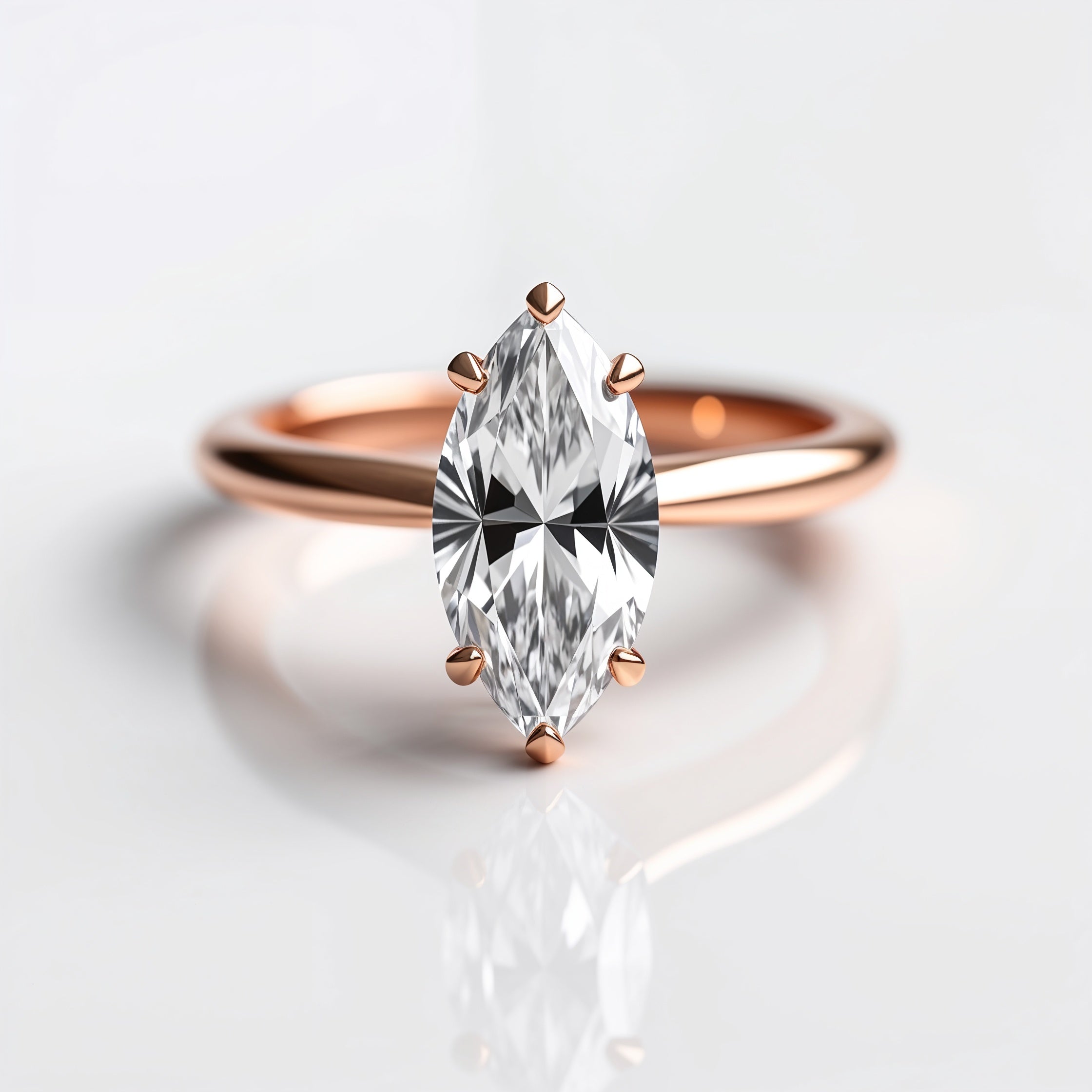 Classic Marquise-Cut Solitaire Engagement Ring