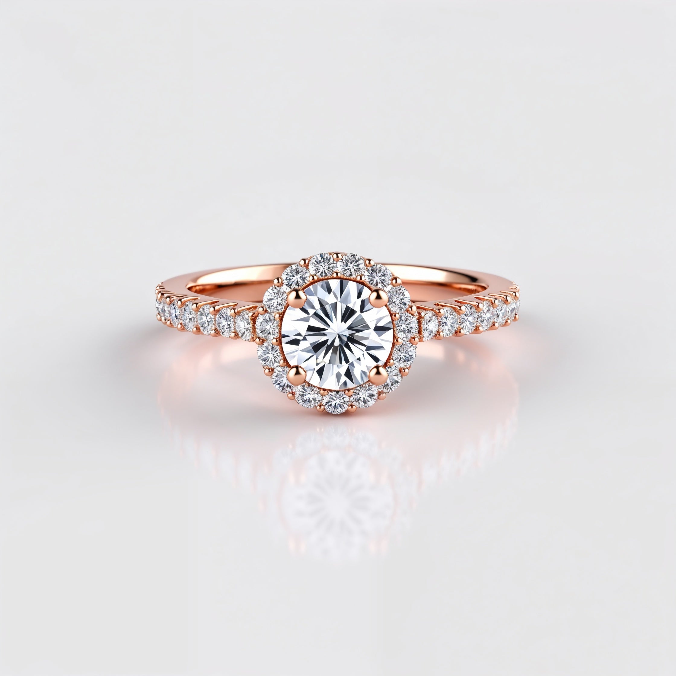 Divine Round Brilliant Halo Engagement Ring