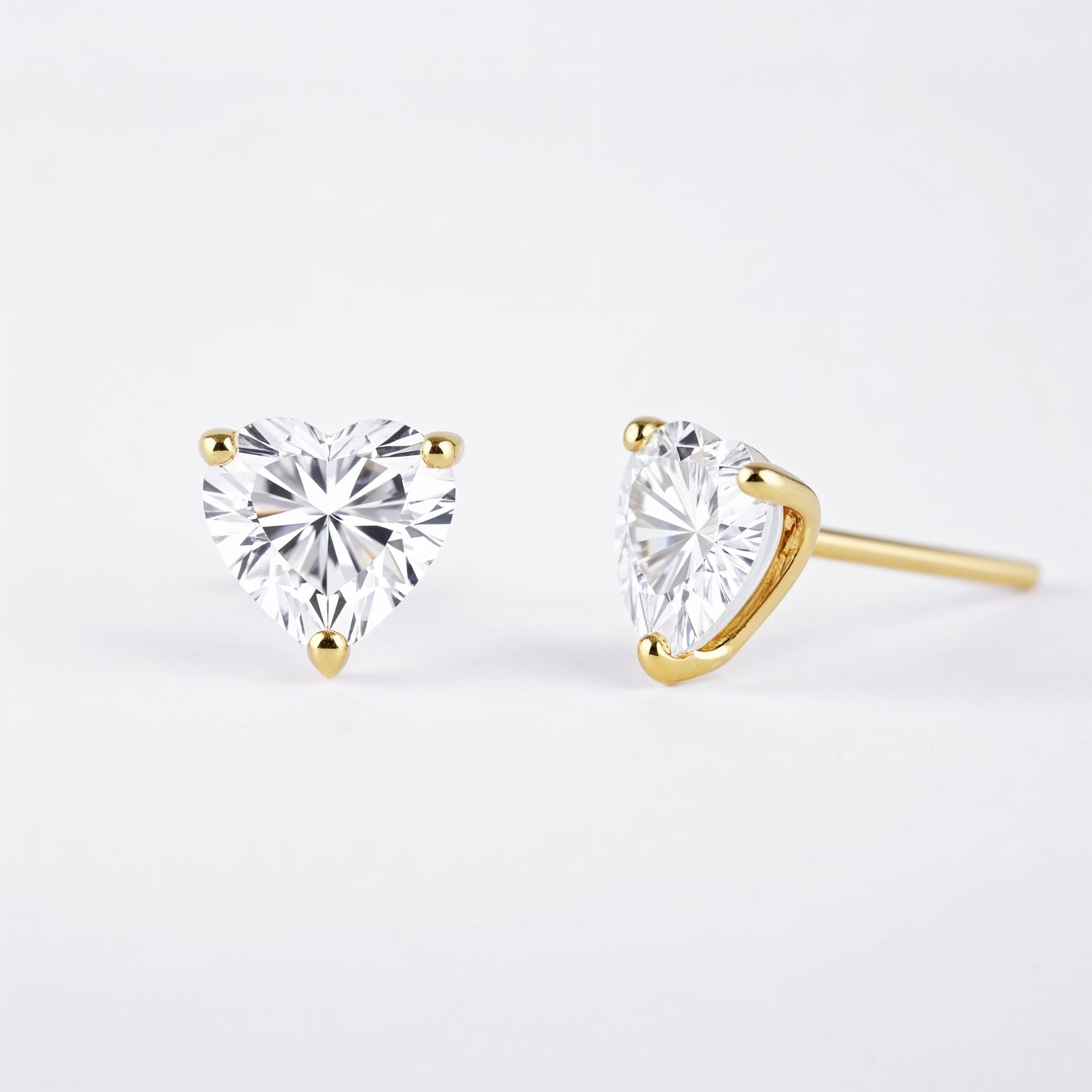 Twilight Heart Lab-Grown Diamond Stud Earrings