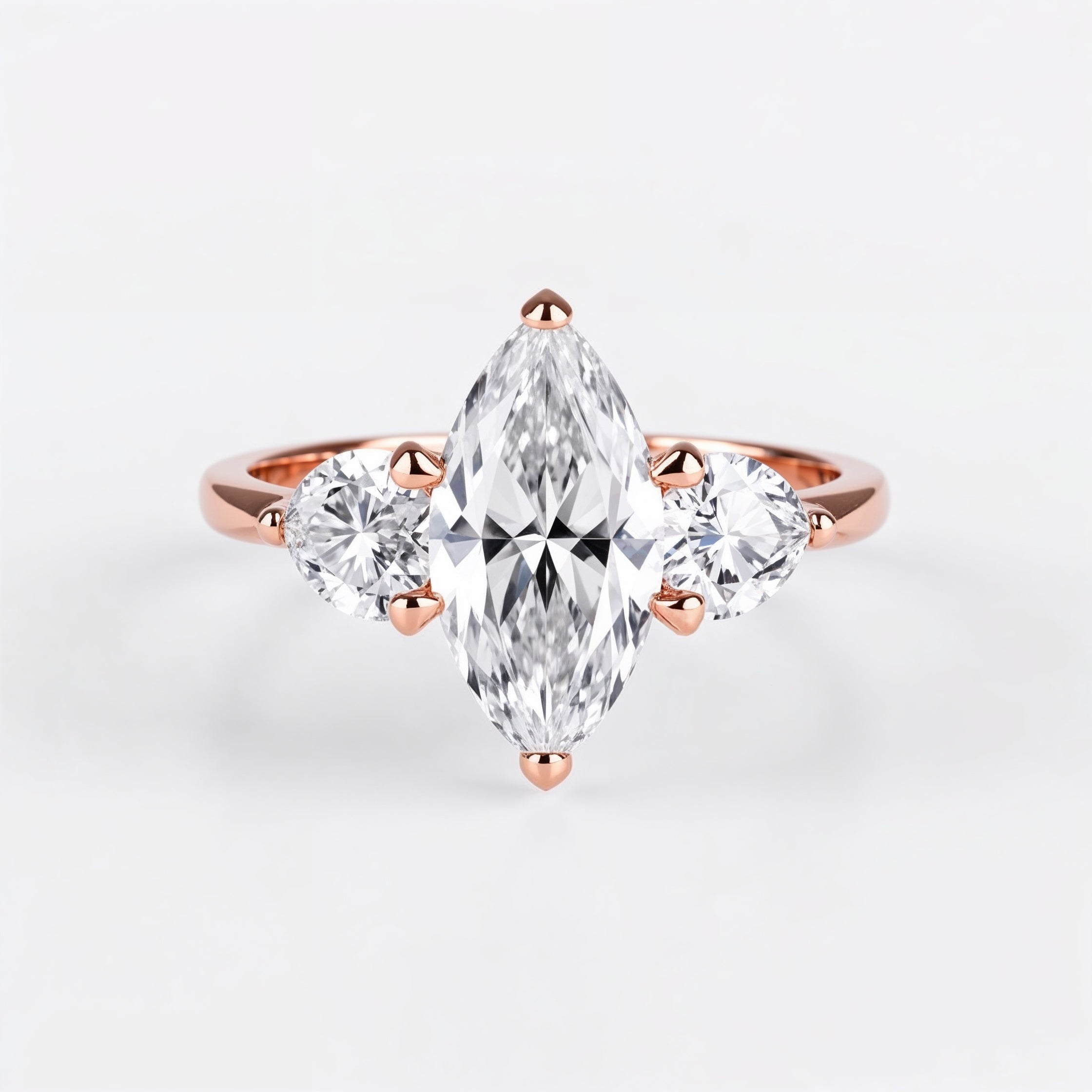 Timeless Marquise Cut Trilogy Engagement Ring