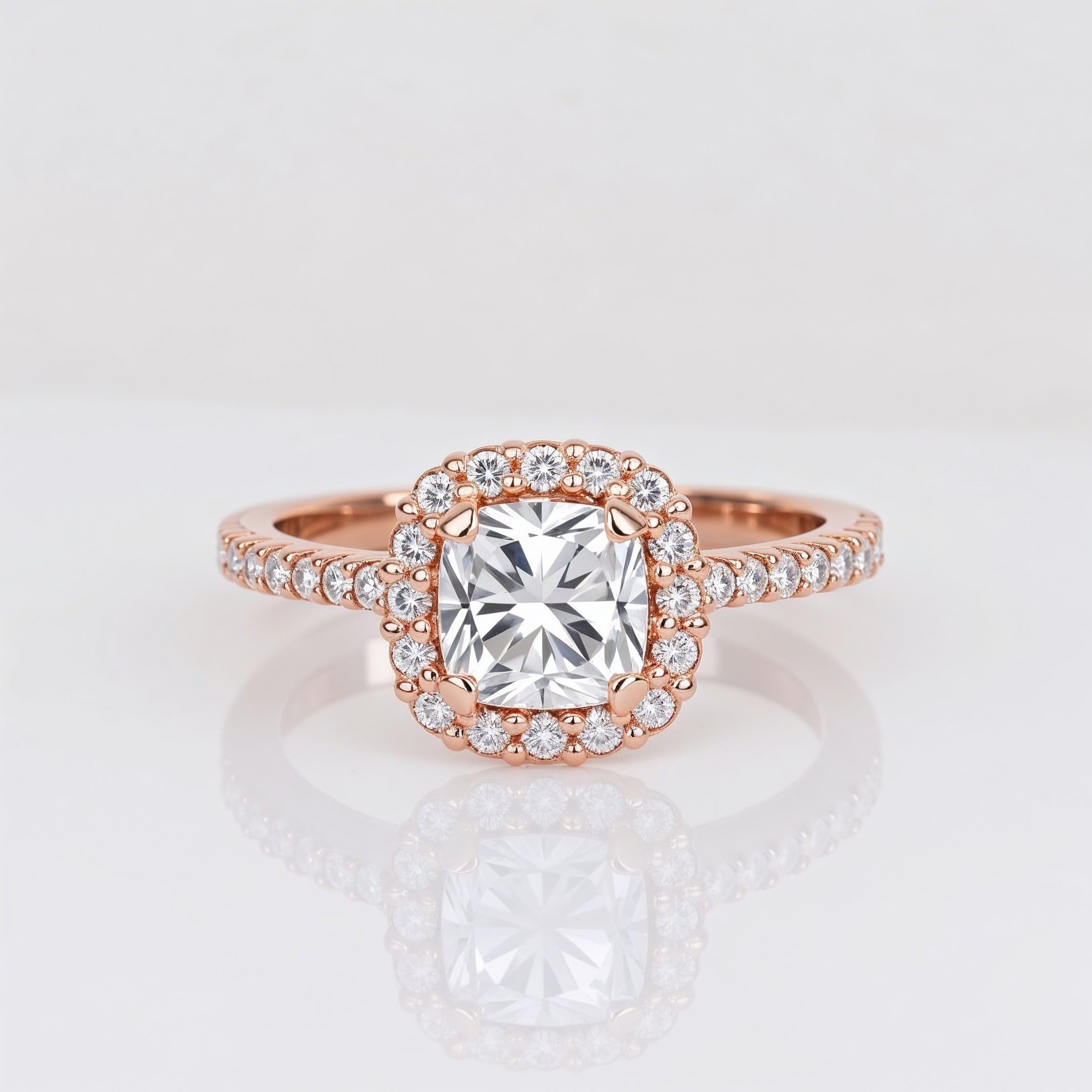 Divine Cushion Cut Halo Engagement Ring