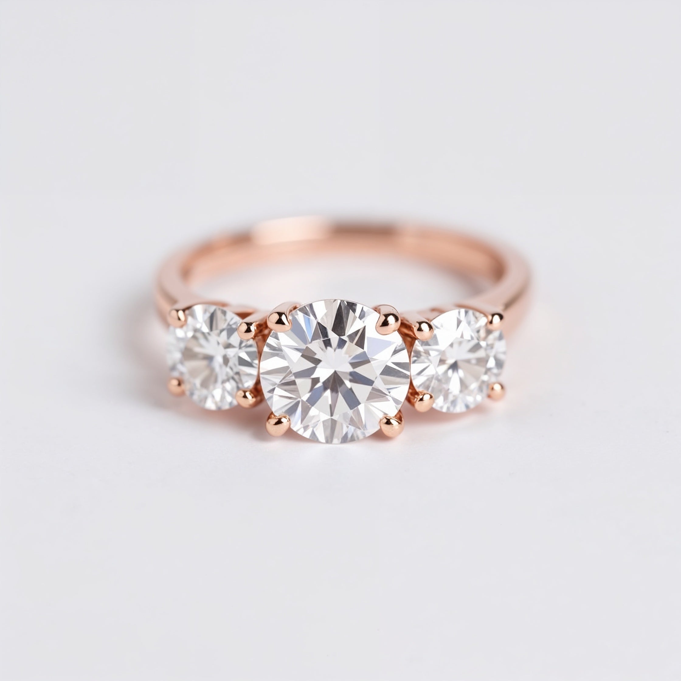 Eternal Round Cut Trilogy Engagement Ring