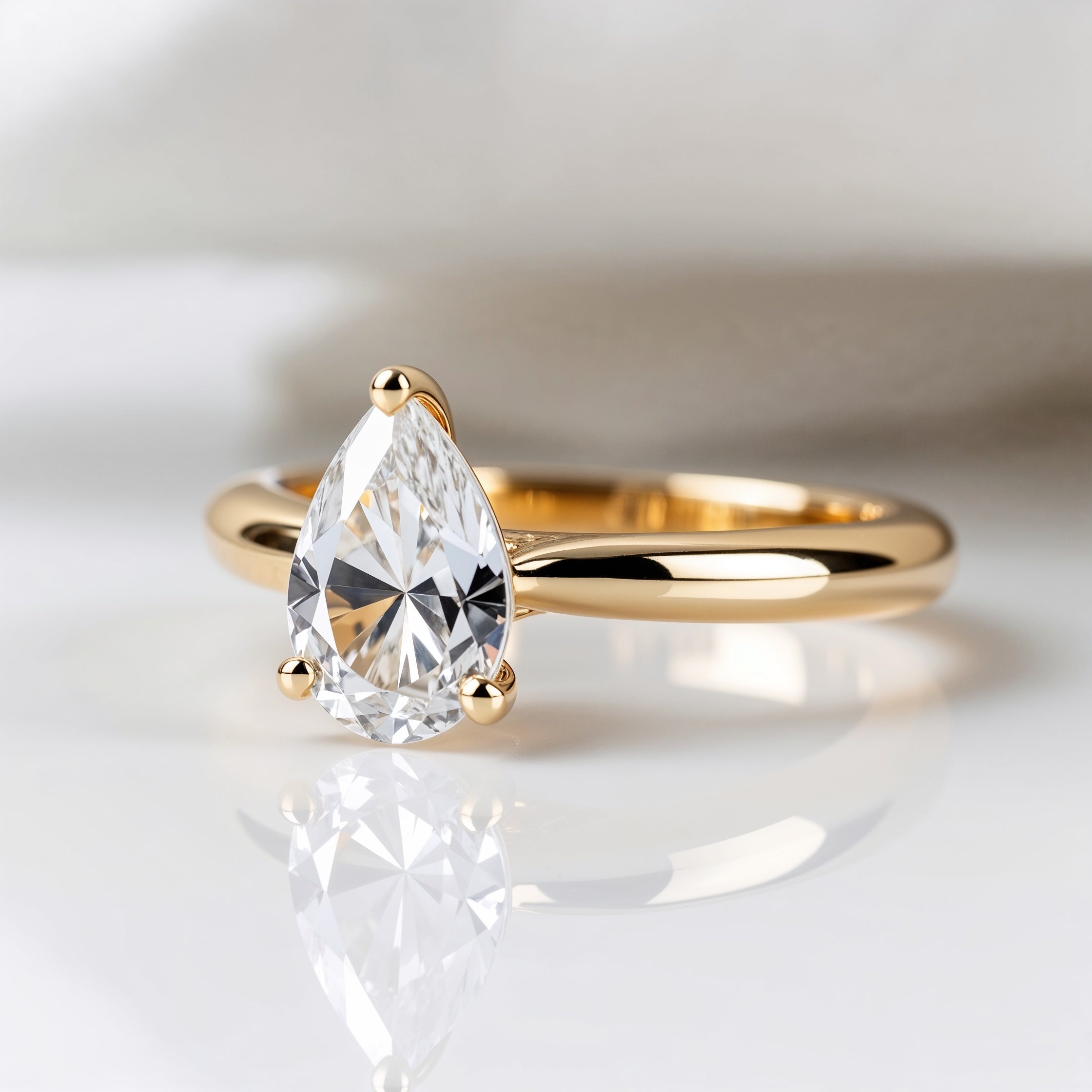 Classic Pear-Shaped Solitaire Engagement Ring
