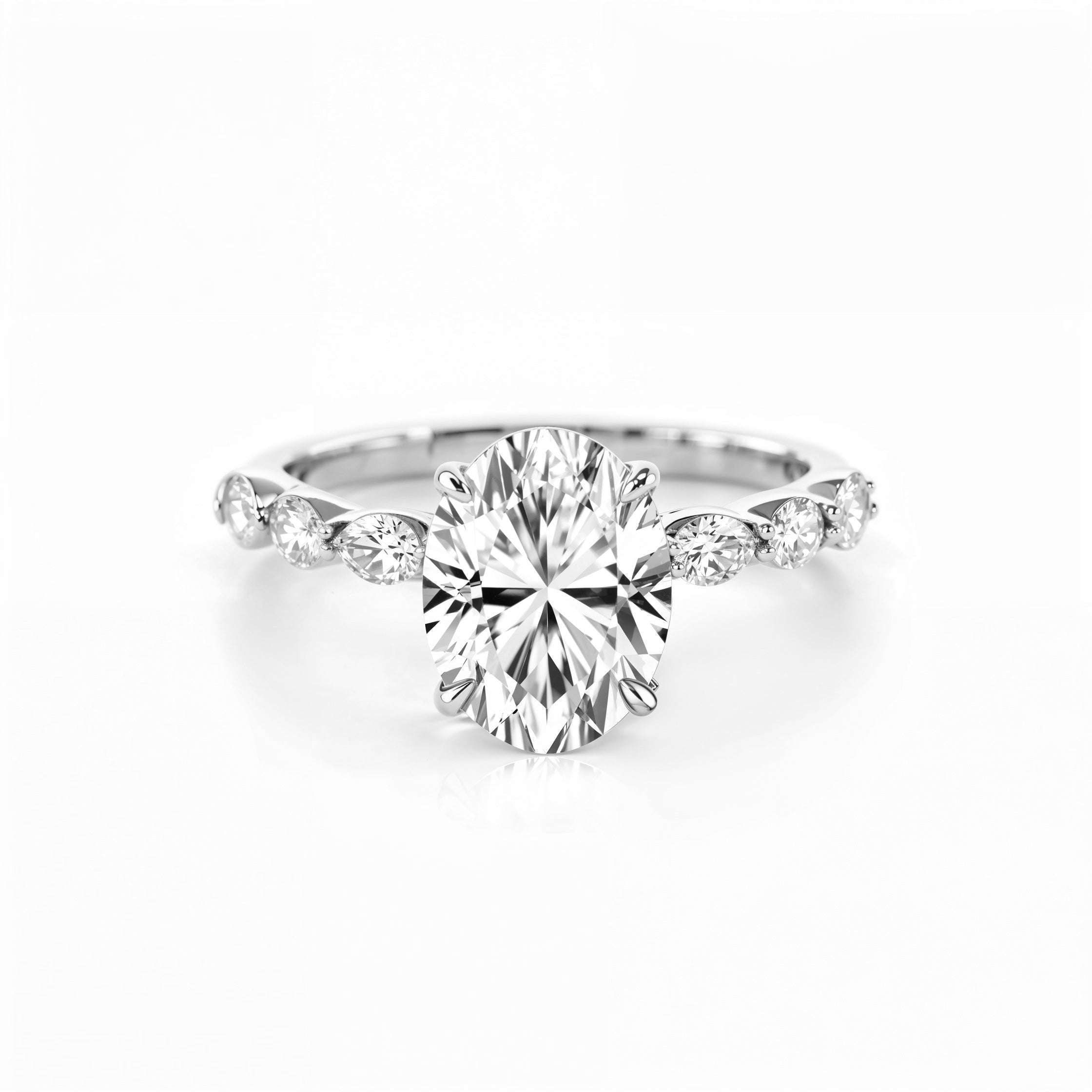 Glorious Oval Cut Pavé Engagement Ring
