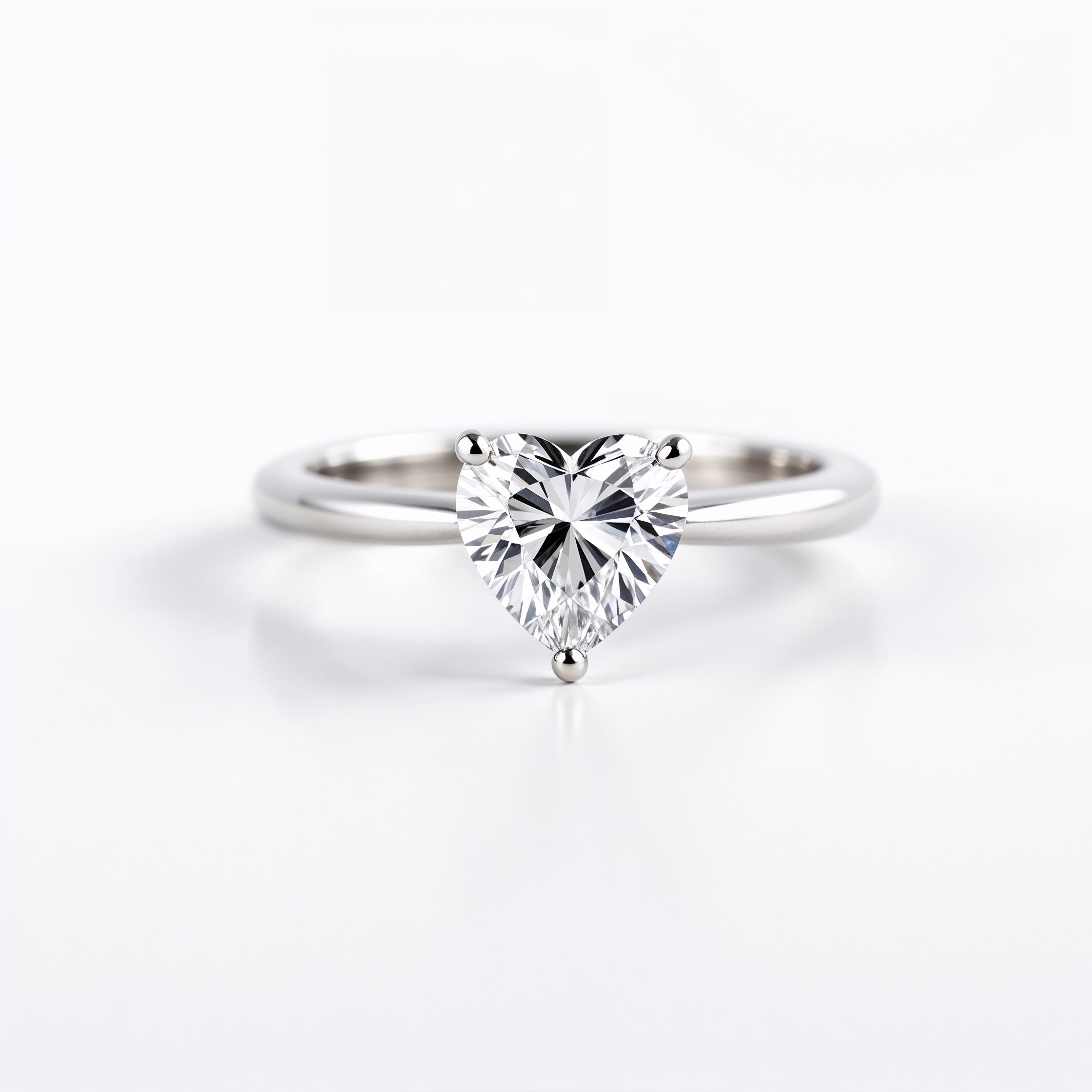 Classic Heart Cut Solitaire Diamond Engagement Ring