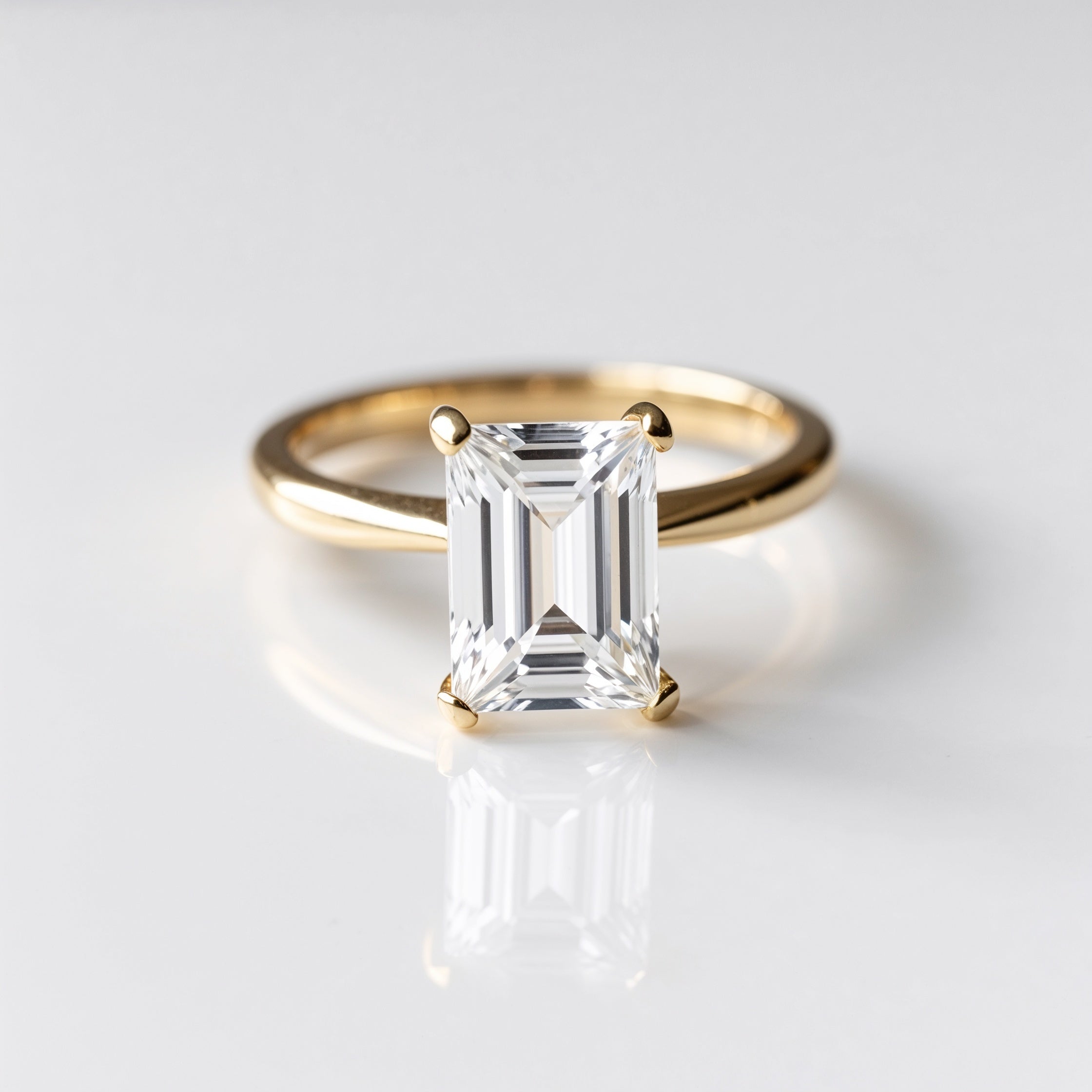 Classic Emerald-Cut Solitaire Engagement Ring