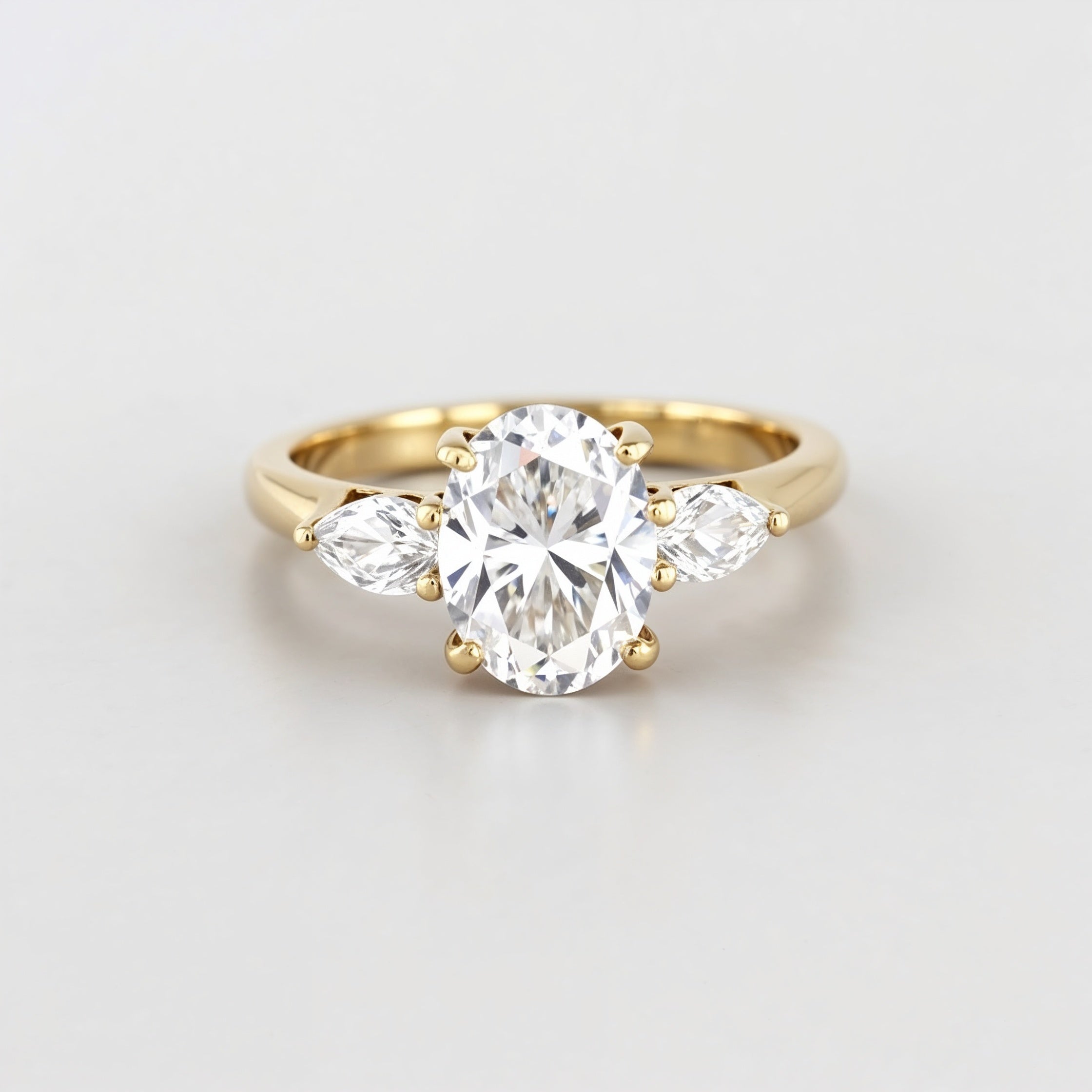 Timeless Oval Cut Trilogy Engagement Ring