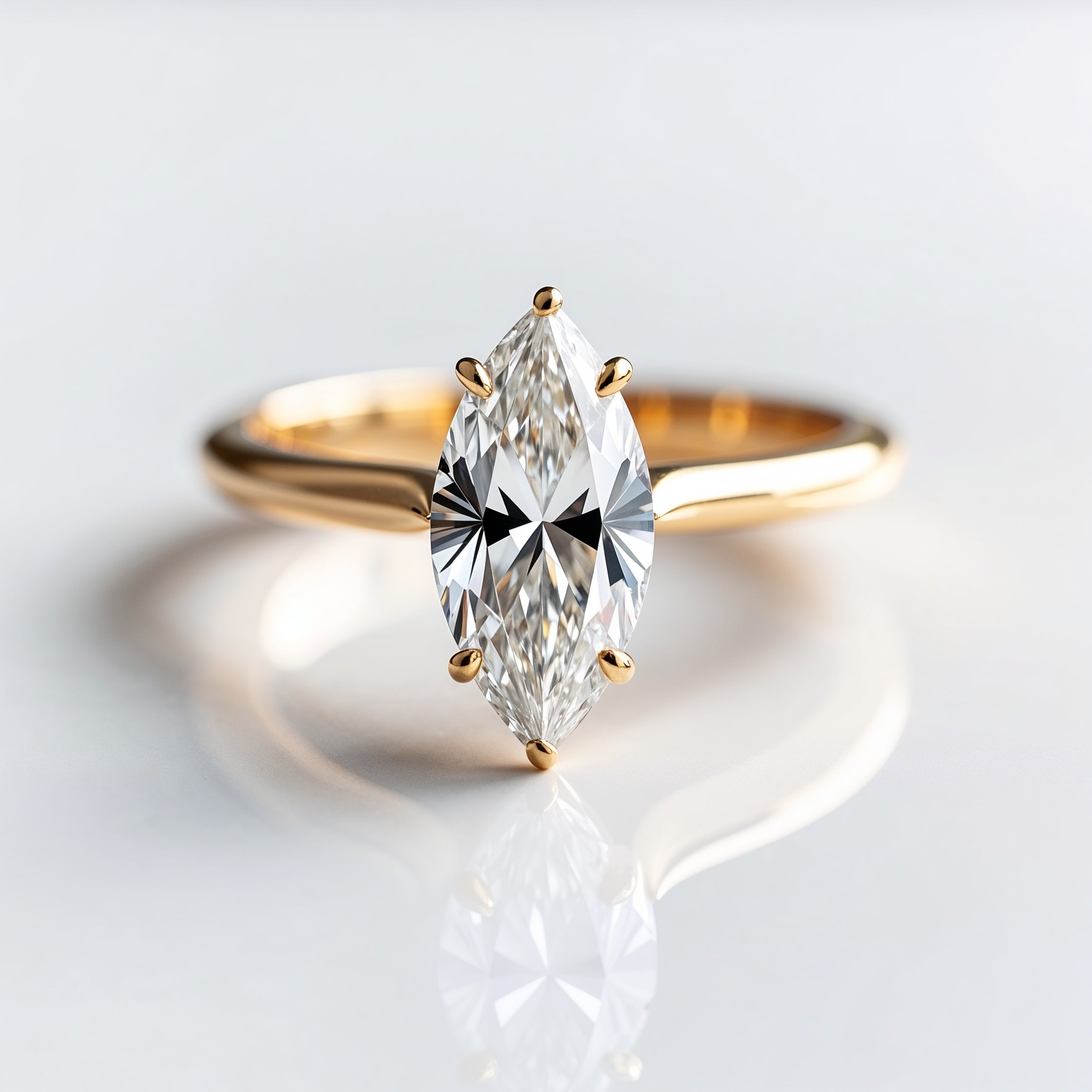 Classic Marquise-Cut Solitaire Engagement Ring