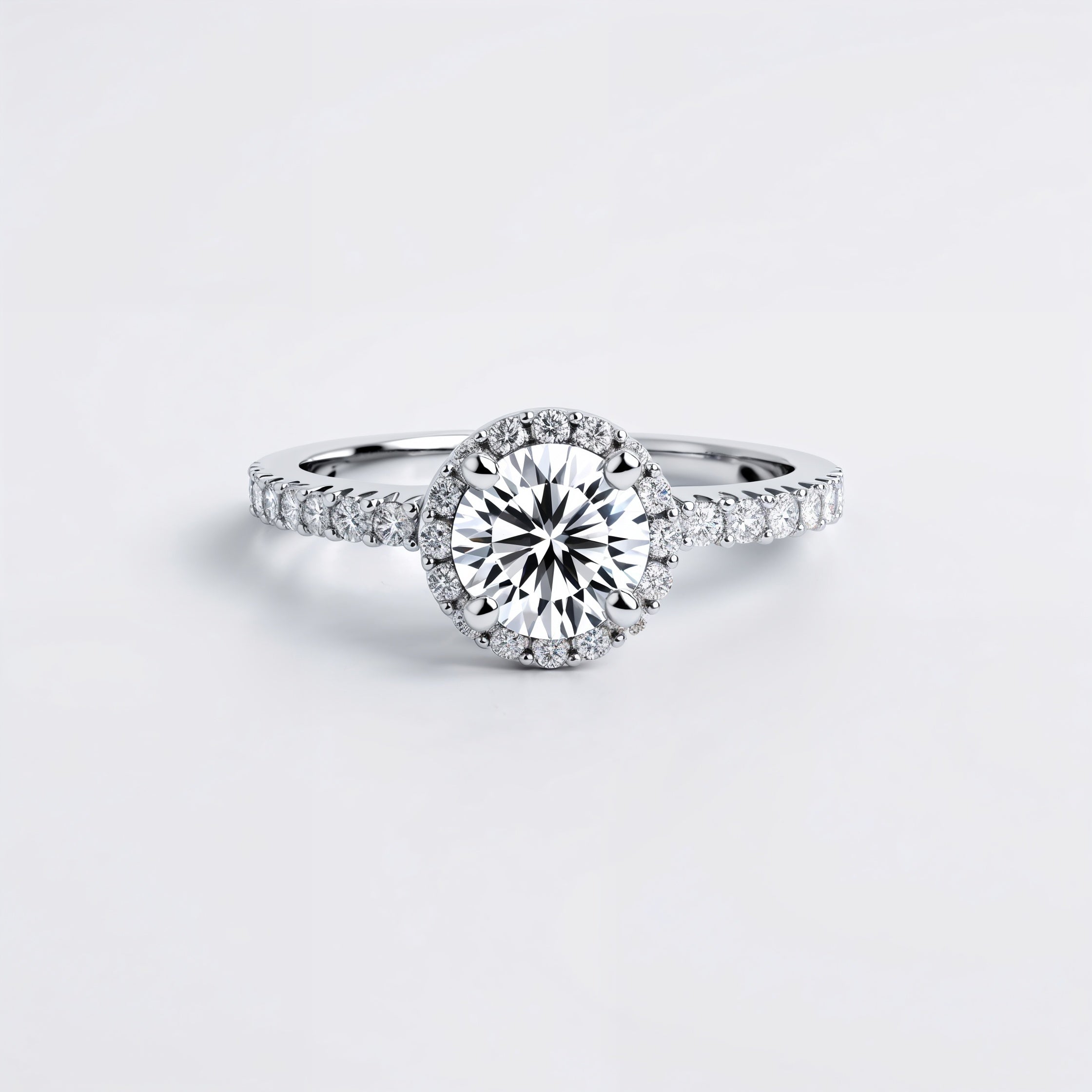 Divine Round Brilliant Halo Engagement Ring