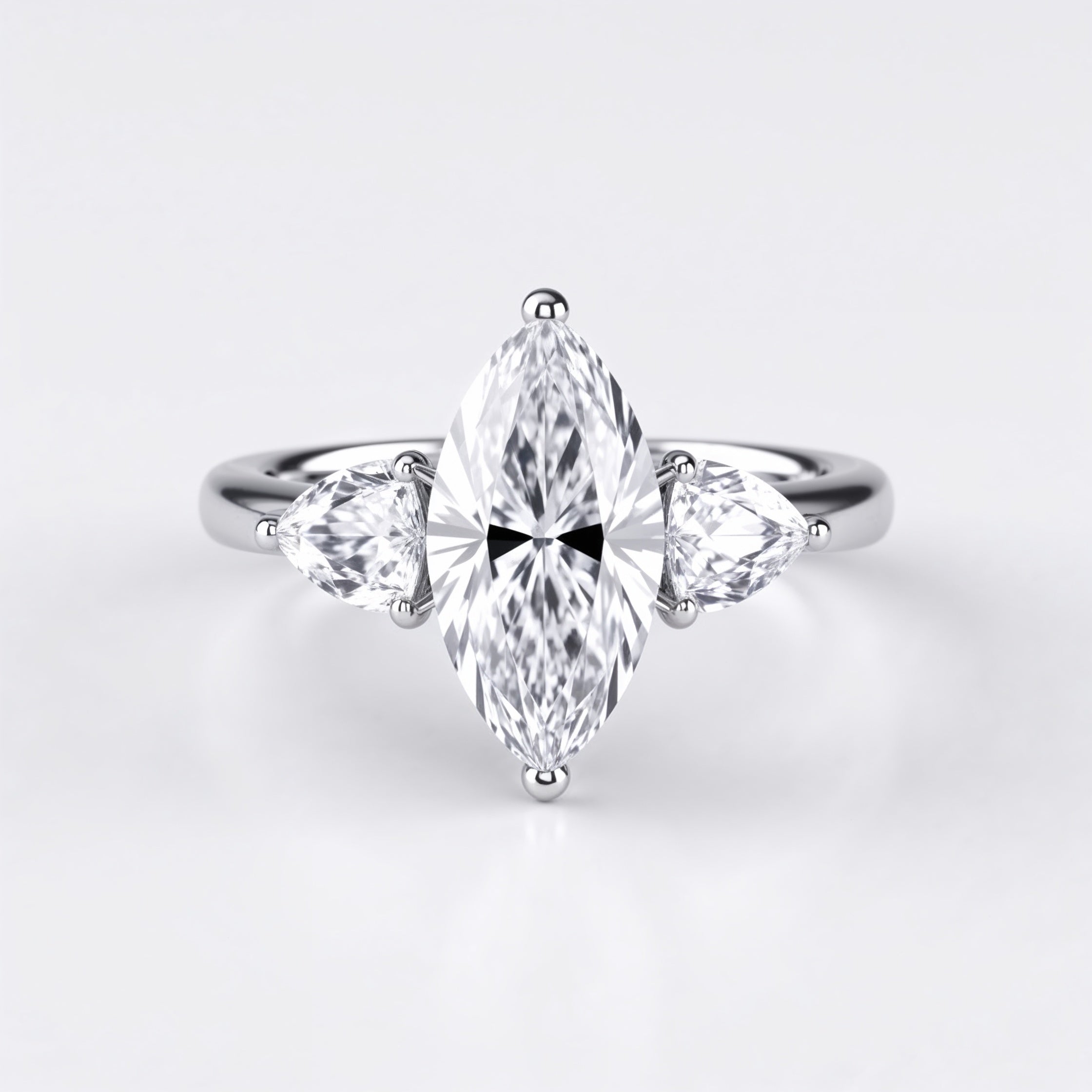 Timeless Marquise Cut Trilogy Engagement Ring