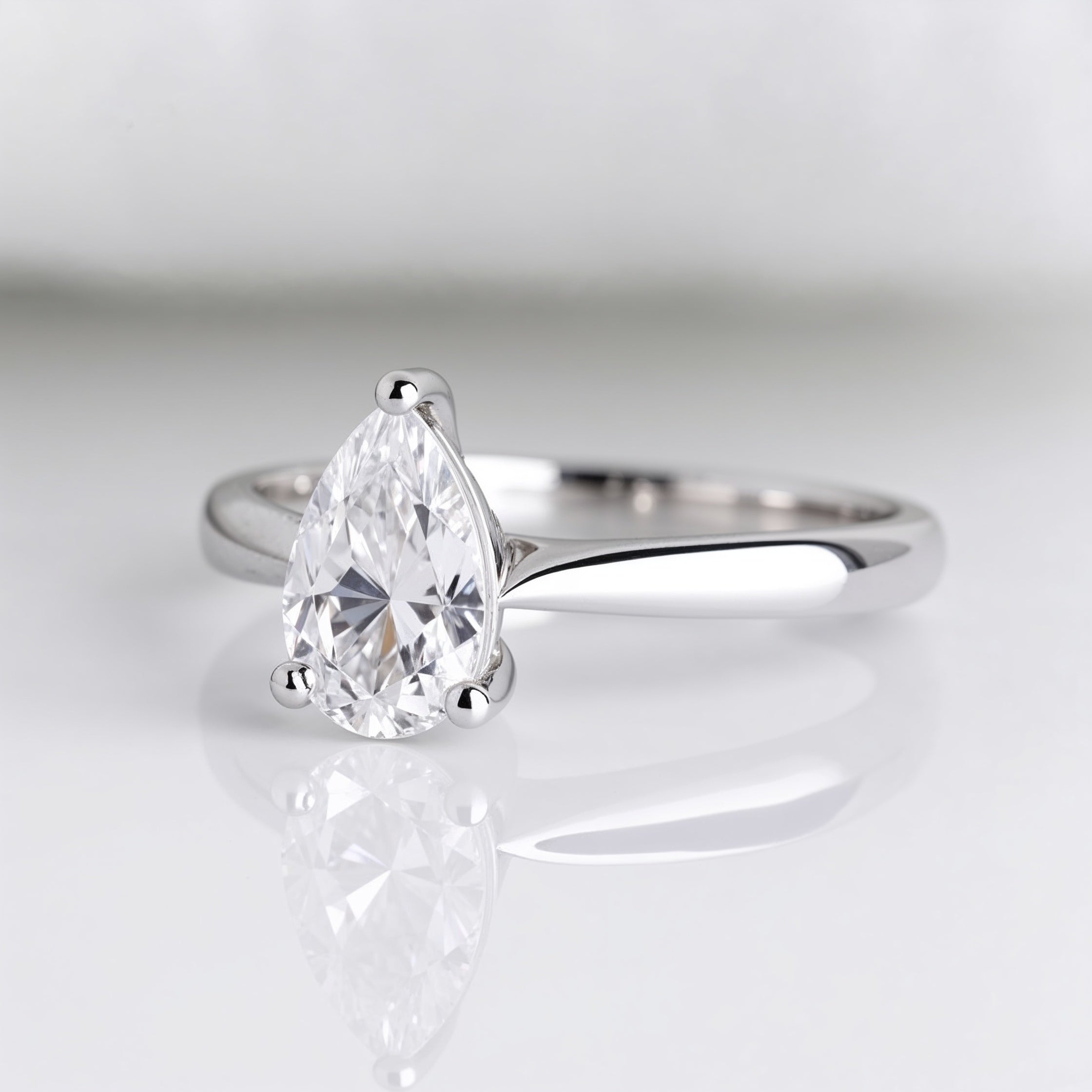 Classic Pear-Shaped Solitaire Engagement Ring