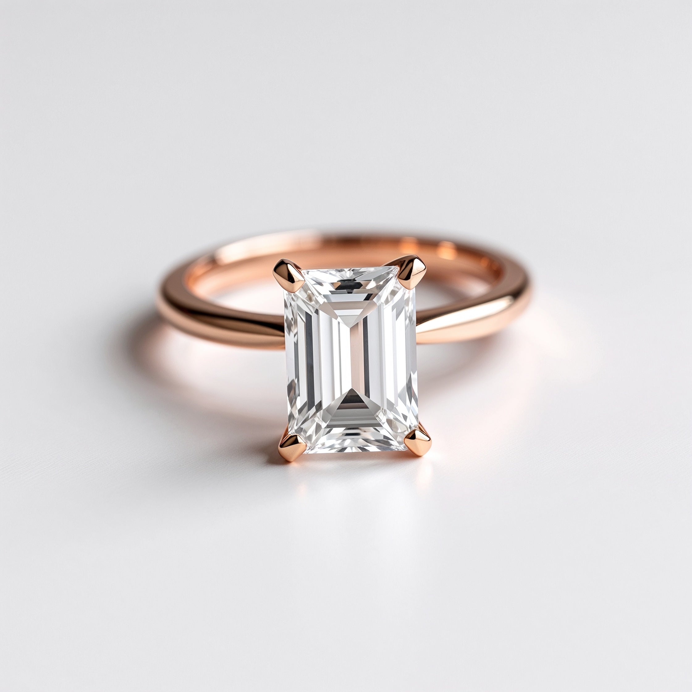 Classic Emerald-Cut Solitaire Engagement Ring