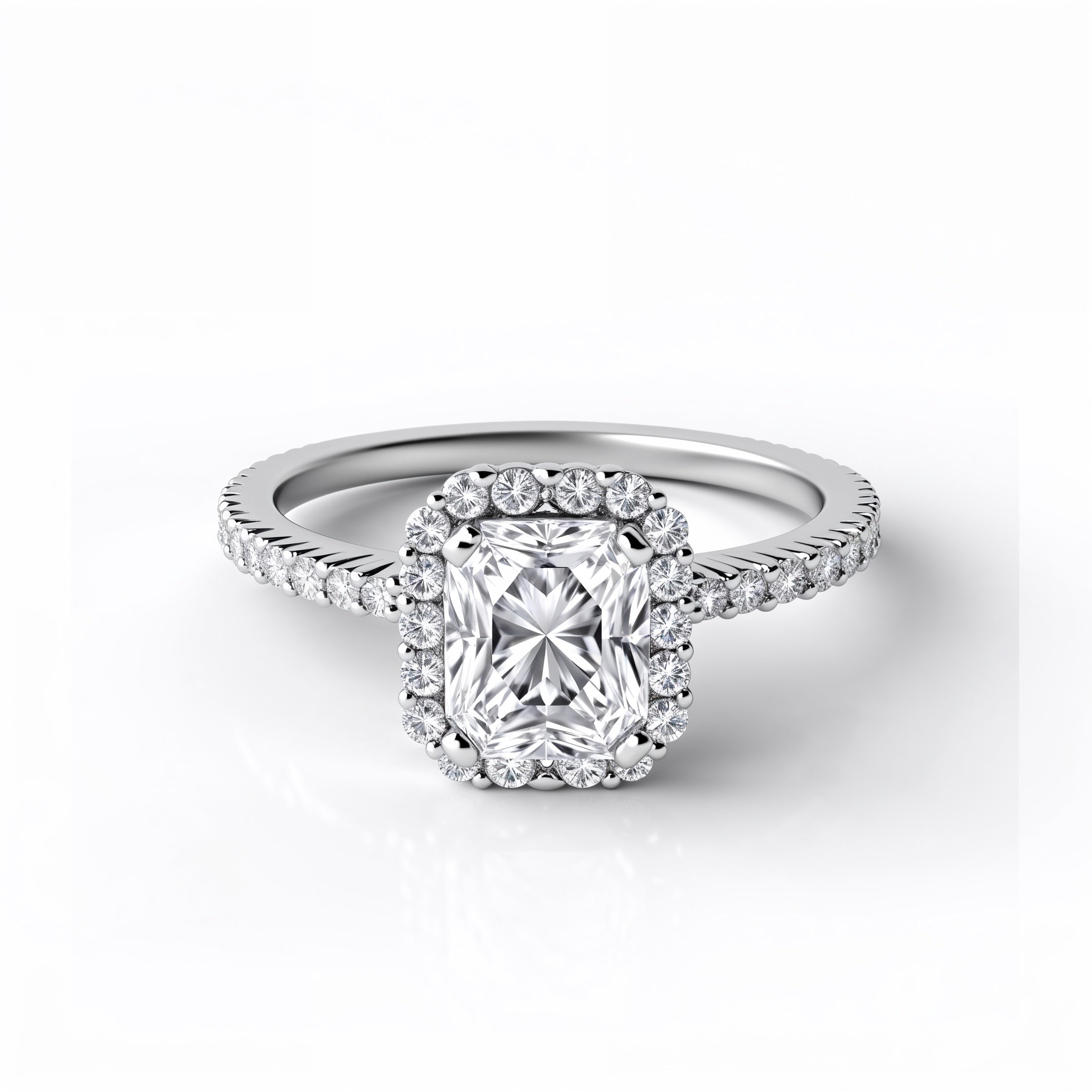 Divine Radiant Cut Halo Engagement Ring