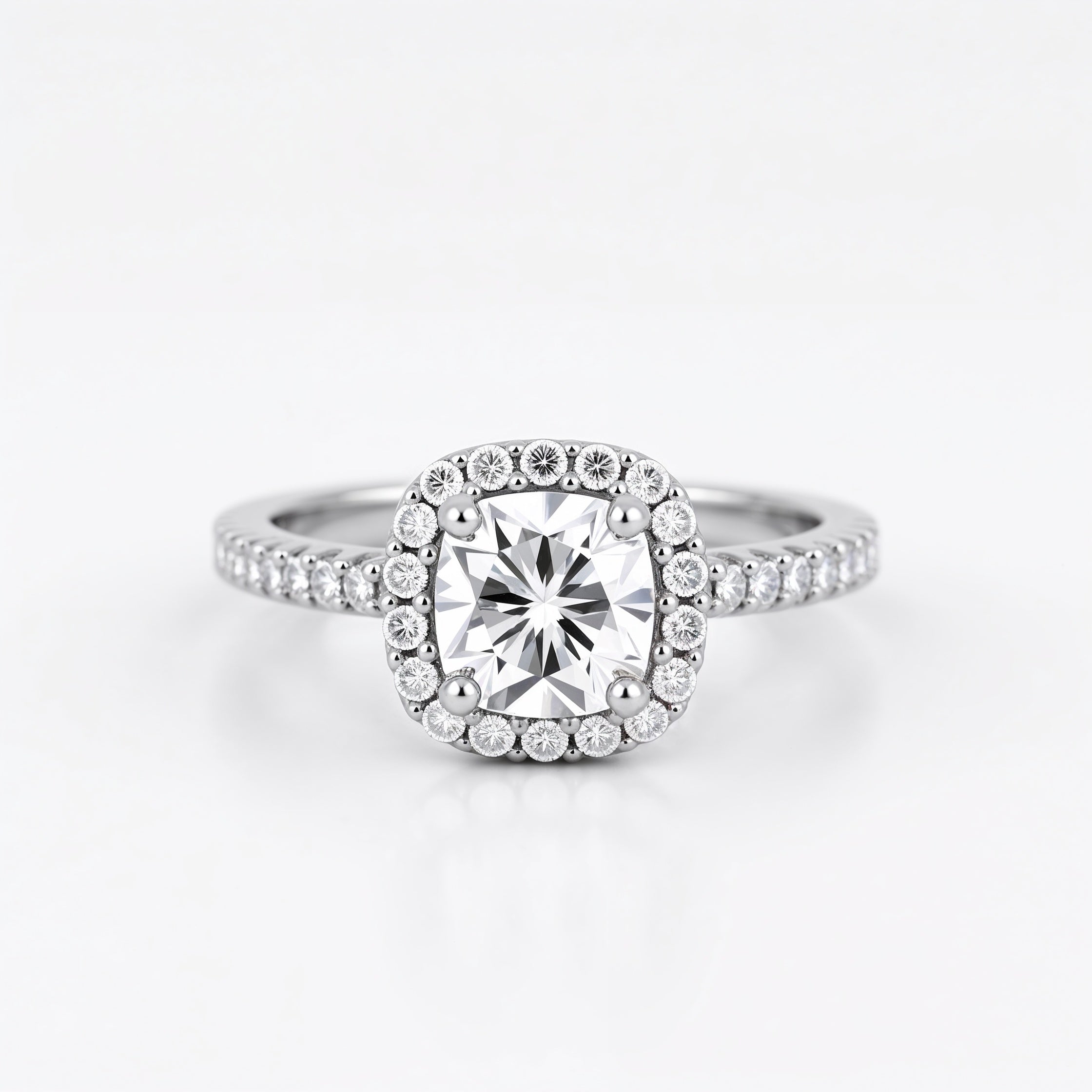 Divine Cushion Cut Halo Engagement Ring